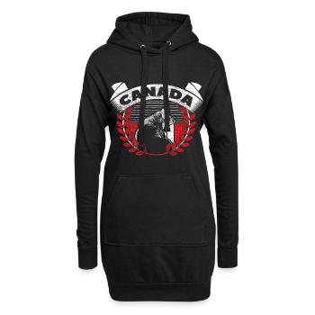 Élan du Canada Pays de naissance - Sweat-shirt à capuche long Femme - noir - Devant