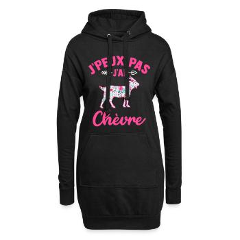 j'peux pas j'ai chèvre - Sweat-shirt à capuche long Femme - noir - Devant