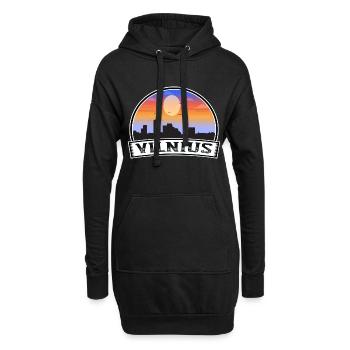 Vilnius Litauen Skyline Vintage Sonnenuntergang Reisen So - Hoodie-Kleid - Schwarz - Vorne