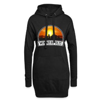 Minneapolis Minnesota États-Unis Skyline Vintage Sunset T - Sweat-shirt à capuche long Femme - noir - Devant