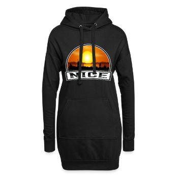Nizza Frankreich Skyline Vintage Sonnenuntergang Reise Souvenir - Hoodie-Kleid - Schwarz - Vorne