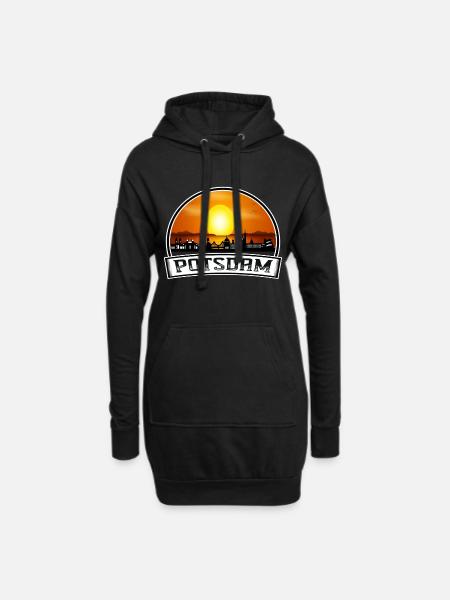 Potsdam Deutschland Skyline Vintage Sunset Travel Souv - Hoodie-Kleid - Schwarz