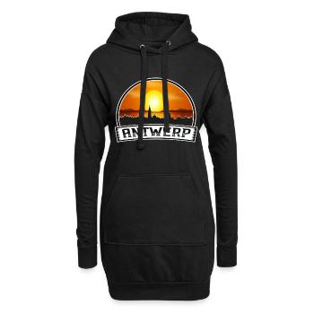 Anvers Belgique Skyline Vintage Sunset Travel Souv - Sweat-shirt à capuche long Femme - noir - Devant