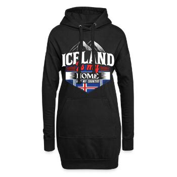 Idée cadeau Iceland Island Origin - Sweat-shirt à capuche long Femme - noir - Devant