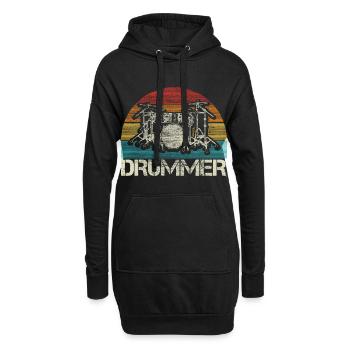 Schlagzeug Trommler Geschenk - Hoodie-Kleid - Schwarz - Vorne