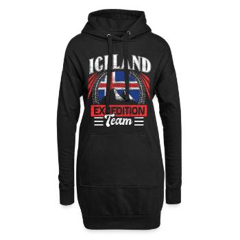 Idée cadeau de l’État islandais - Sweat-shirt à capuche long Femme - noir - Devant
