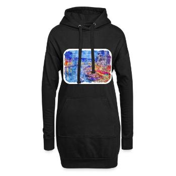 Venedig Italien Aquarell Skizze Illustration - Hoodie-Kleid - Schwarz - Vorne