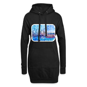 Florida USA Aquarell Skizze Malerei Illustratio - Hoodie-Kleid - Schwarz - Vorne