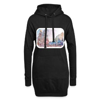 St. Petersburg Russland Aquarell Skizze Malerei - Hoodie-Kleid - Schwarz - Vorne