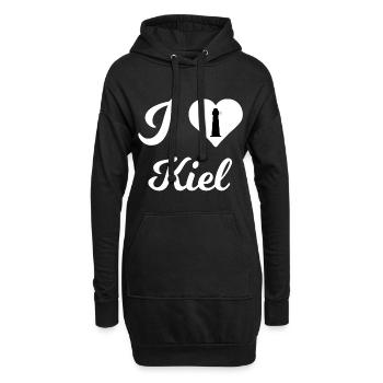 Ein Herz für Kiel - Hoodie-Kleid - Schwarz - Vorne