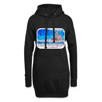 Philippines Aquarelle Croquis Dessin Illustration - Sweat-shirt à capuche long Femme - noir - Devant