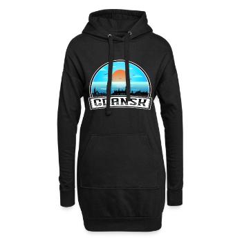 Danzig Polen Skyline Vintage Sonnenuntergang Reise Souven - Hoodie-Kleid - Schwarz - Vorne