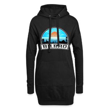 Bilbao Spanien Skyline Vintage Sunset Travel Souveni - Hoodie-Kleid - Schwarz - Vorne