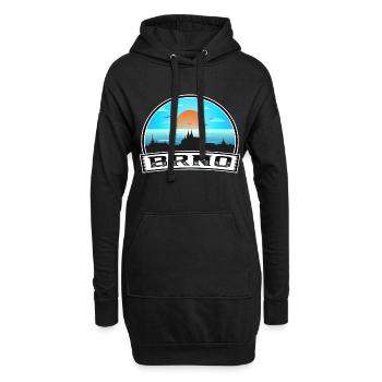 Brünn Tschechien Skyline Vintage Sonnenuntergang Reise Souveni - Hoodie-Kleid - Schwarz - Vorne