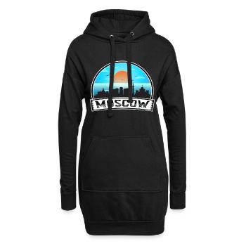 Moscou Russie Skyline Vintage Sunset Travel Souven - Sweat-shirt à capuche long Femme - noir - Devant