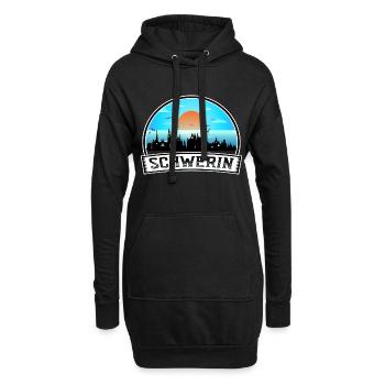Schwerin Deutschland Skyline Vintage Sunset Travel Sou - Hoodie-Kleid - Schwarz - Vorne
