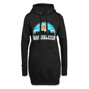 Curitiba Brésil Skyline Vintage Sunset Travel Souv - Sweat-shirt à capuche long Femme - noir - Devant