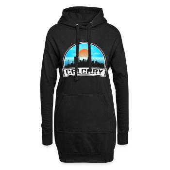 Calgary Canada Skyline Vintage Sunset Travel Souve - Sweat-shirt à capuche long Femme - noir - Devant