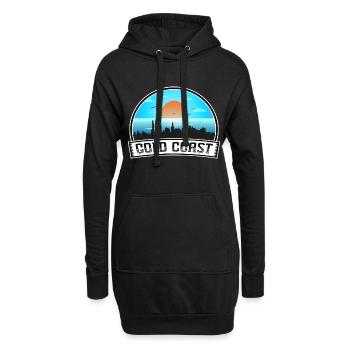 Gold Coast Australien Skyline Vintage Sonnenuntergang Reisen - Hoodie-Kleid - Schwarz - Vorne
