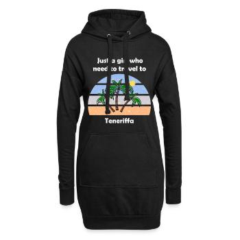 Vacances à Tenerife - Sweat-shirt à capuche long Femme - noir - Devant
