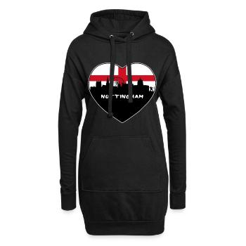 Nottingham England Flagge Skyline Reise Souvenir - Hoodie-Kleid - Schwarz - Vorne