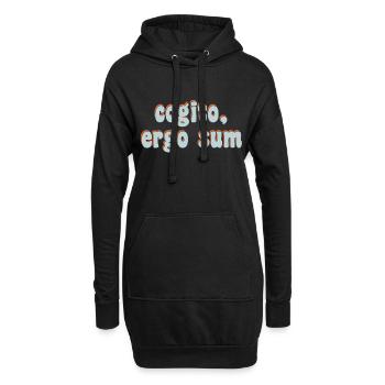 cogito ergo sum - Hoodie-Kleid - Schwarz - Vorne