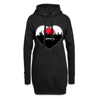 Sapporo Japan Flagge Skyline Reise Souvenir - Hoodie-Kleid - Schwarz - Vorne