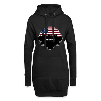 Memphis Tennessee États-Unis Flag Skyline Silhouette - Sweat-shirt à capuche long Femme - noir - Devant
