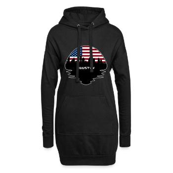 Houston Texas États-Unis Flag Skyline Silhouette Voyage - Sweat-shirt à capuche long Femme - noir - Devant