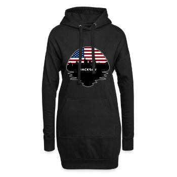 Jackson Mississippi États-Unis Flag Skyline Silhouette Tr - Sweat-shirt à capuche long Femme - noir - Devant