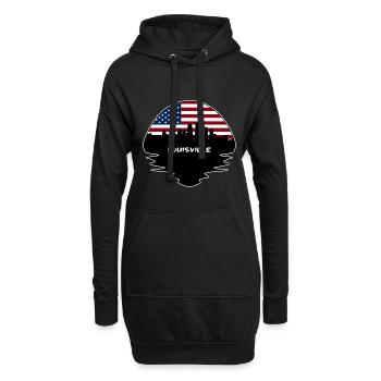 Louisville Kentucky Usa drapeau Skyline Silhouette Tr - Sweat-shirt à capuche long Femme - noir - Devant