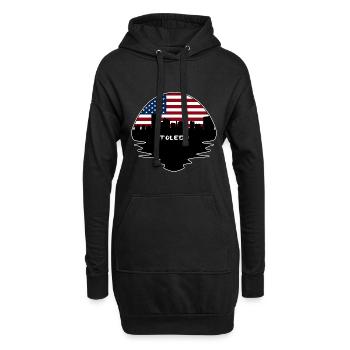 Toledo Ohio USA Flagge Skyline Silhouette Reisen - Hoodie-Kleid - Schwarz - Vorne