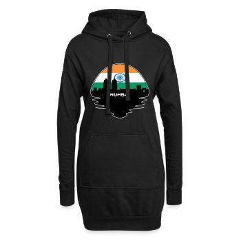 Mumbai Inde Flag Skyline Silhouette Voyage - Sweat-shirt à capuche long Femme - noir - Devant