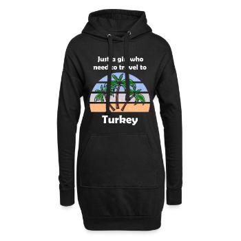 Touriste en Turquie - Sweat-shirt à capuche long Femme - noir - Devant