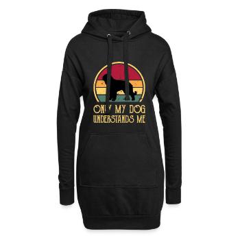 Barbet Dog Lover Silhouette Vintage Sunset - Sweat-shirt à capuche long Femme - noir - Devant