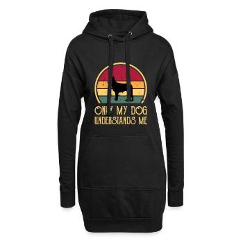 Australian Stumpy Tail Cattle Dog Silhouette - Hoodie-Kleid - Schwarz - Vorne