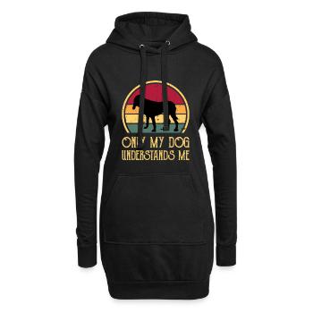 Bluetick Coonhound Dog Silhouette Rétro Coucher de soleil - Sweat-shirt à capuche long Femme - noir - Devant