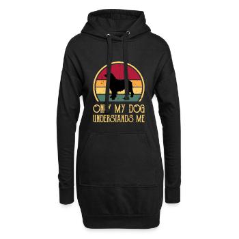 Berner Laufhund Dog Love Silhouette Vintage Sunset - Sweat-shirt à capuche long Femme - noir - Devant