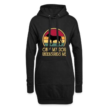 Broholmer Hundeliebhaber Silhouette Vintage Sonnenuntergang - Hoodie-Kleid - Schwarz - Vorne