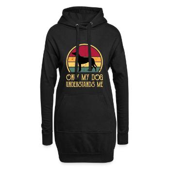 Collie Smooth Dog Lover Silhouette Vintage Sonnenuntergang - Hoodie-Kleid - Schwarz - Vorne