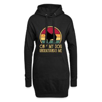 Deutscher Spitz Hundeliebhaber Silhouette Vintage Sonnenuntergang - Hoodie-Kleid - Schwarz - Vorne