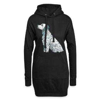 Nette dalmatinische Hunderasse Kopf Cartoon Illustration - Hoodie-Kleid - Schwarz - Vorne