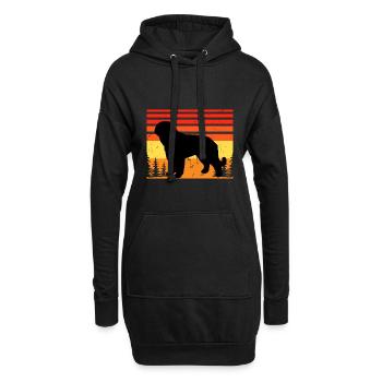 Barbet Dog Lover Silhouette Vintage Sunset - Sweat-shirt à capuche long Femme - noir - Devant