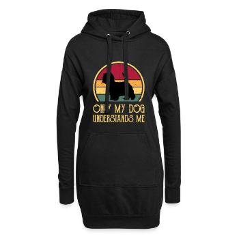 Westie Dog Lover Silhouette Vintage Sunset - Sweat-shirt à capuche long Femme - noir - Devant