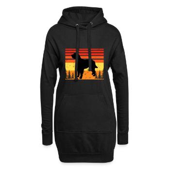 Briquet Griffon Vendeen Dog Silhouette Retro Sun - Sweat-shirt à capuche long Femme - noir - Devant