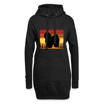 Bolognese Hundeliebhaber Silhouette Vintage Sonnenuntergang - Hoodie-Kleid - Schwarz - Vorne