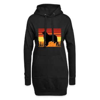 Berner Laufhund Dog Love Silhouette Vintage Sunset - Sweat-shirt à capuche long Femme - noir - Devant