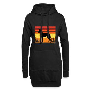 Englisch Toy Terrier Black Tan Hund Silhouette - Hoodie-Kleid - Schwarz - Vorne