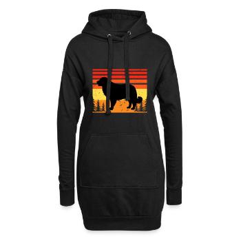 Estrela Mountain Dog Lover Silhouette Retro Sunset - Sweat-shirt à capuche long Femme - noir - Devant