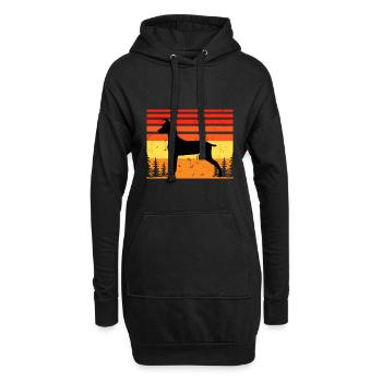 Japanese Terrier Dog Lover Silhouette Retro Sunset - Sweat-shirt à capuche long Femme - noir - Devant